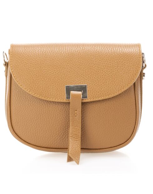 Sac bandoulière en Cuir Bela cognac - 20x6x16 cm