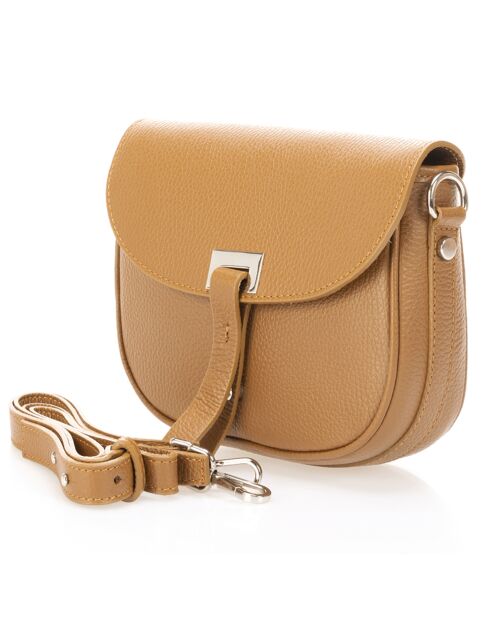 Sac bandoulière en Cuir Bela cognac - 20x6x16 cm