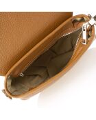 Sac bandoulière en Cuir Bela cognac - 20x6x16 cm
