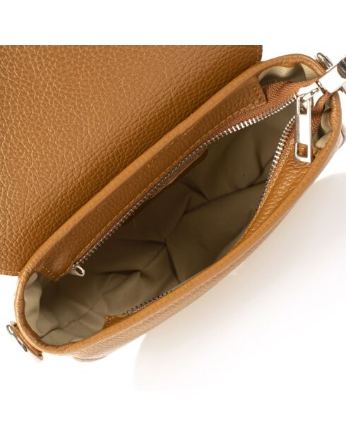 Sac bandoulière en Cuir Bela cognac - 20x6x16 cm