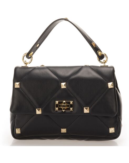 Sac à main en Cuir Kylie noir - 26x8x18 cm