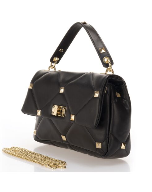 Sac à main en Cuir Kylie noir - 26x8x18 cm
