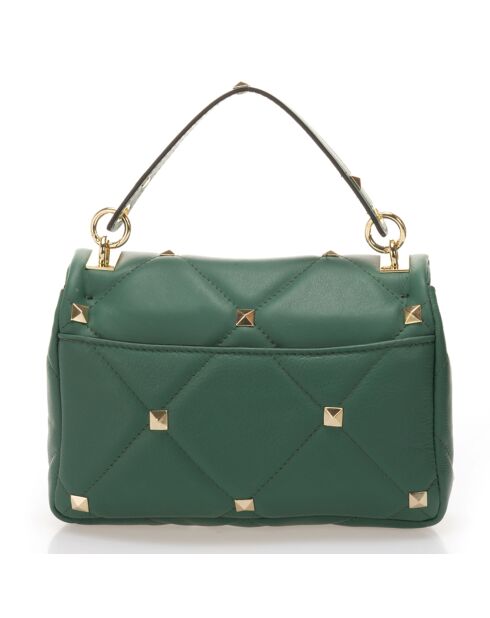 Sac à main en Cuir Kylie vert - 26x8x18 cm