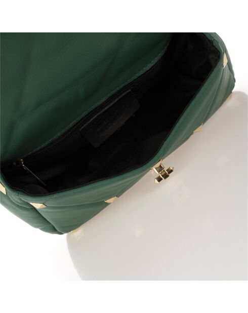 Sac à main en Cuir Kylie vert - 26x8x18 cm