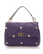 Sac à main en Cuir Kylie violet - 26x8x18 cm