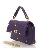 Sac à main en Cuir Kylie violet - 26x8x18 cm