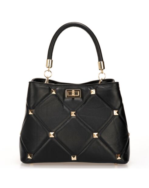 Sac à main en Cuir Carola noir - 27x17x21 cm