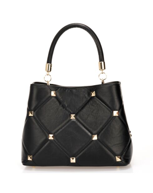 Sac à main en Cuir Carola noir - 27x17x21 cm
