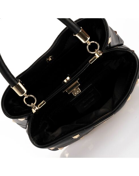 Sac à main en Cuir Carola noir - 27x17x21 cm