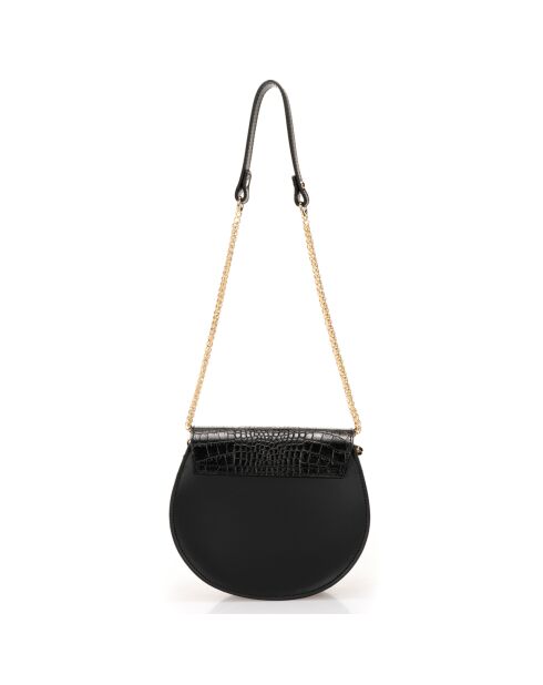 Sac bandoulière en Cuir Carolyn noir - 21x7x19 cm