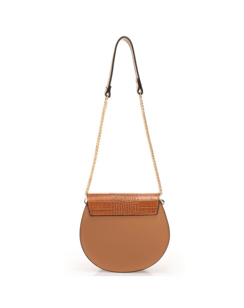 Sac bandoulière en Cuir Carolyn cognac - 21x7x19 cm
