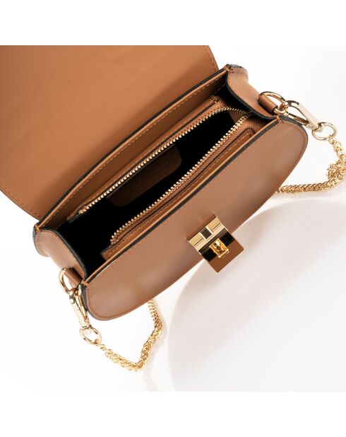Sac bandoulière en Cuir Carolyn cognac - 21x7x19 cm