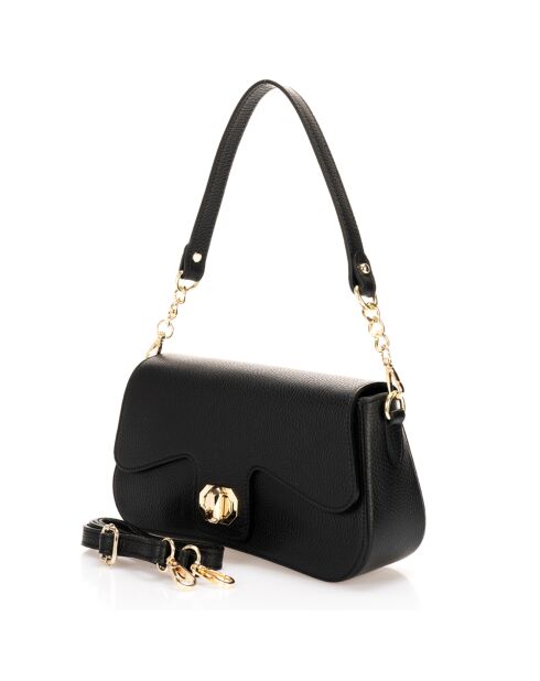 Sac porté épaule en Cuir Alma noir - 27x8x15 cm