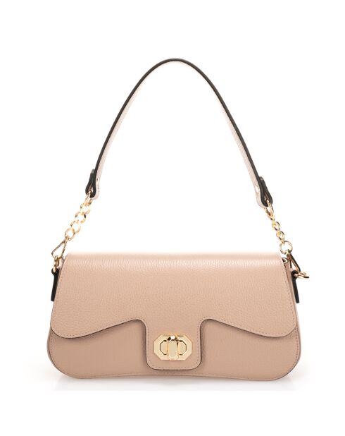 Sac porté épaule en Cuir Alma poudre - 27x8x15 cm