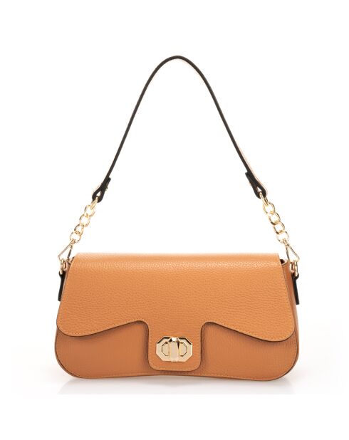 Sac porté épaule en Cuir Alma cognac - 27x8x15 cm