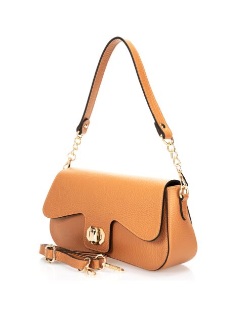 Sac porté épaule en Cuir Alma cognac - 27x8x15 cm