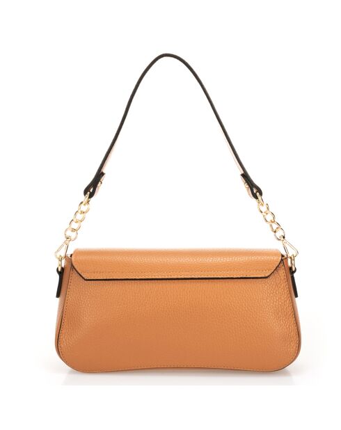 Sac porté épaule en Cuir Alma cognac - 27x8x15 cm