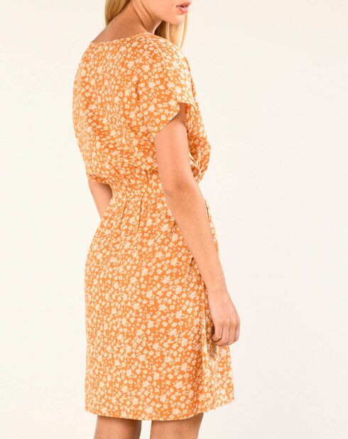 Robe Lancel à fleurs orange