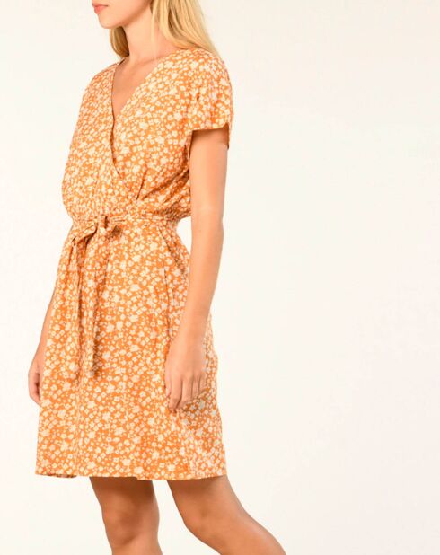 Robe Lancel à fleurs orange