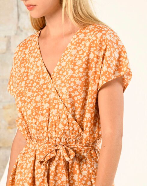 Robe Lancel à fleurs orange