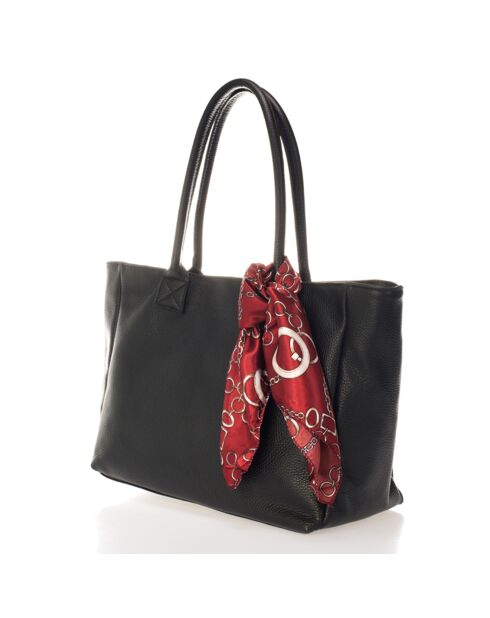 Cabas en Cuir Daphne noir - 35x16x27 cm
