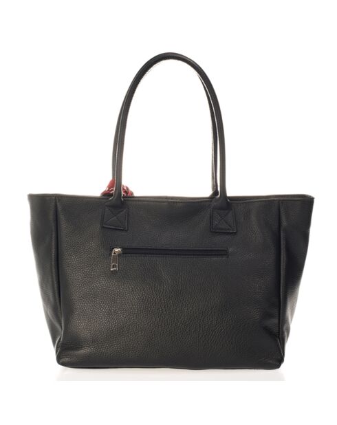 Cabas en Cuir Daphne noir - 35x16x27 cm