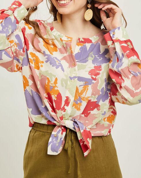 Chemise Leatitia imprimée fraise/multicolore