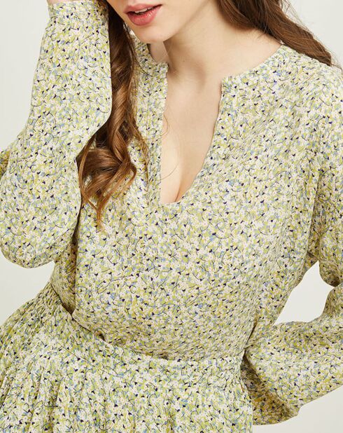 Léopold blouse met olijfbloemen