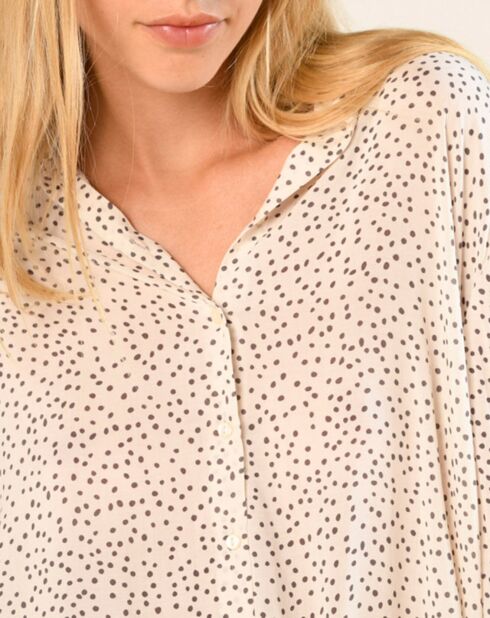 Chemise Lievin à pois écrue