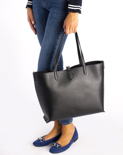 Cabas en Cuir Niobe noir - 16x13x23 cm