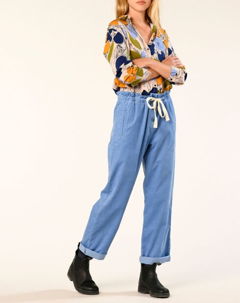 Pantalon en Velours Loni jacinthe