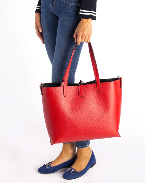 Cabas en Cuir Niobe rouge - 16x13x23 cm