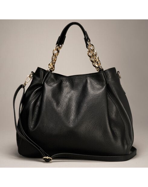 Sac à main en Cuir Helen noir - 33x16x28 cm