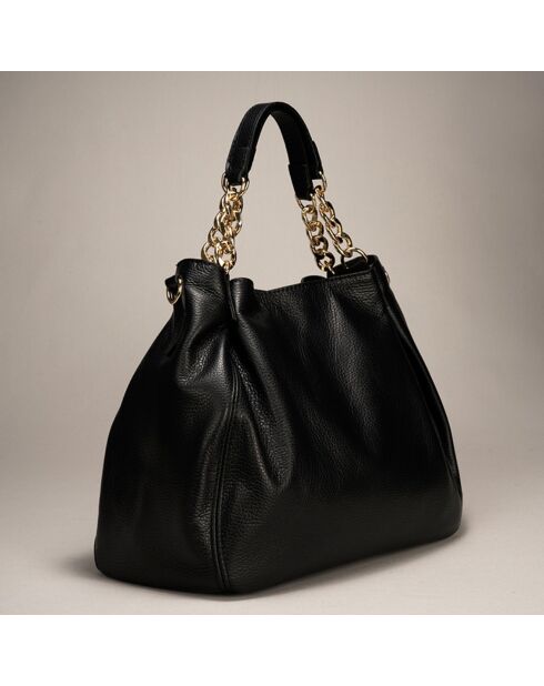 Sac à main en Cuir Helen noir - 33x16x28 cm