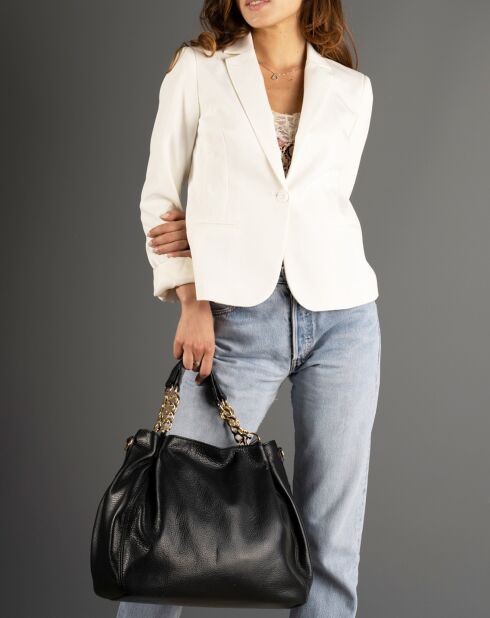 Sac à main en Cuir Helen noir - 33x16x28 cm
