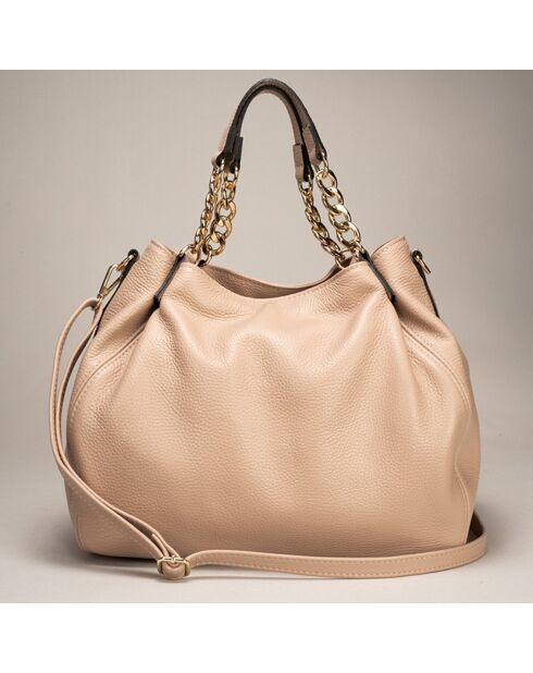 Sac à main en Cuir Helen poudre - 33x16x28 cm