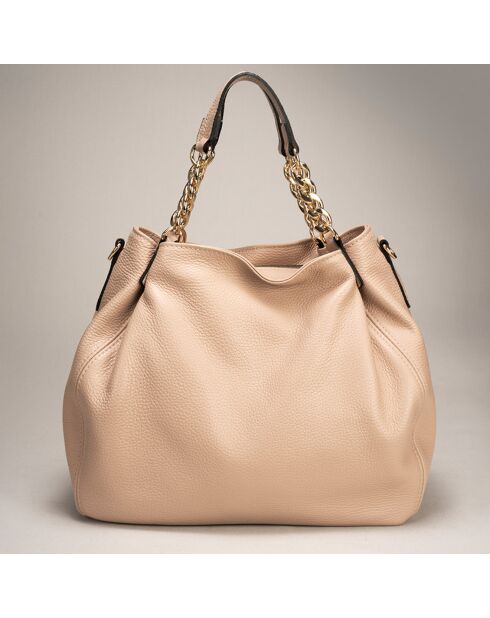 Sac à main en Cuir Helen poudre - 33x16x28 cm