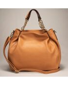 Sac à main en Cuir Helen cognac - 33x16x28 cm