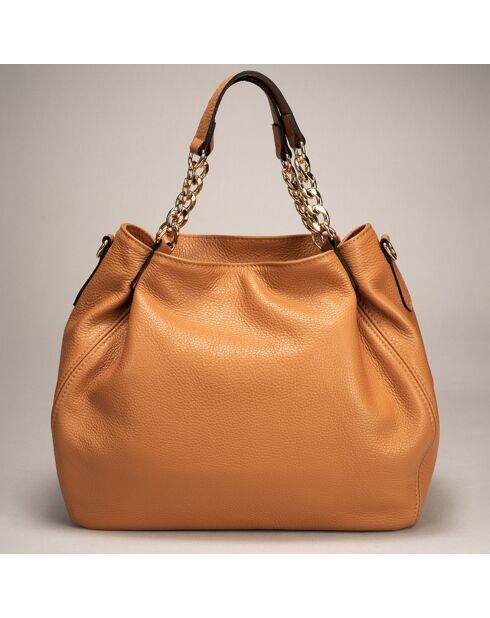 Sac à main en Cuir Helen cognac - 33x16x28 cm
