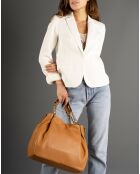 Sac à main en Cuir Helen cognac - 33x16x28 cm