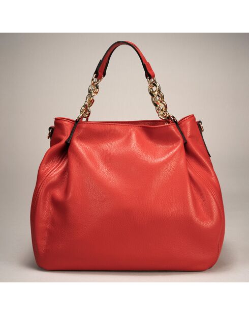 Sac à main en Cuir Helen rouge - 33x16x28 cm