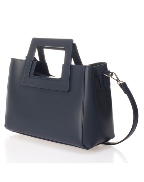 Sac à main en Cuir Anthea bleu - 32x11x20 cm