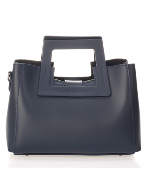 Sac à main en Cuir Anthea bleu - 32x11x20 cm