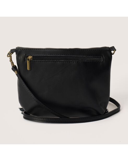 Sac bandoulière en Cuir Agata noir - 24x4x18 cm