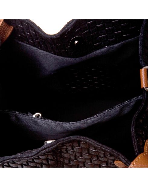 Sac à main en Cuir Aria noir - 34x17x30 cm