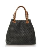 Sac à main en Cuir Aria vert foncé - 34x17x30 cm
