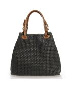 Sac à main en Cuir Aria vert foncé - 34x17x30 cm