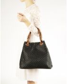 Sac à main en Cuir Aria vert foncé - 34x17x30 cm
