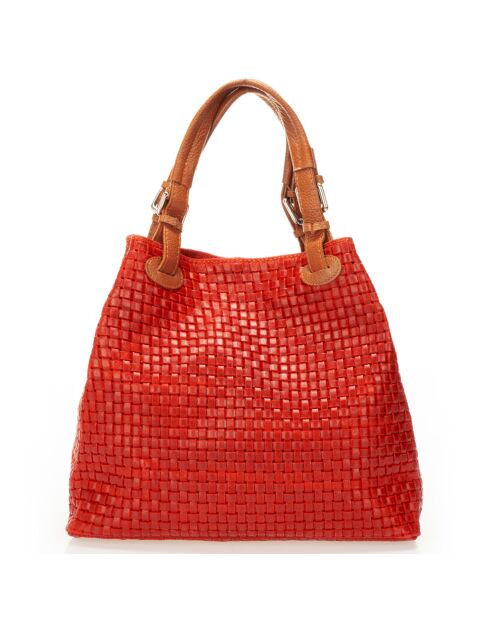 Sac à main en Cuir Aria rouge - 34x17x30 cm