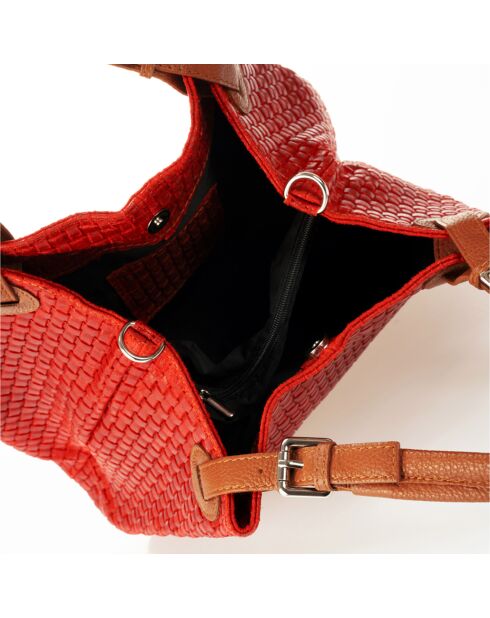 Sac à main en Cuir Aria rouge - 34x17x30 cm